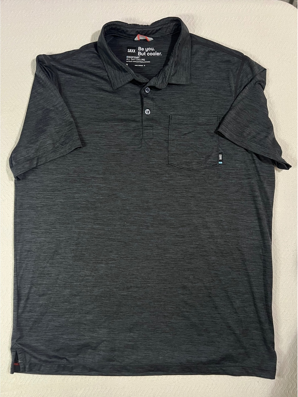 SAXX Men's Polo Shirt with Droptemp Cooling Technology, Size M